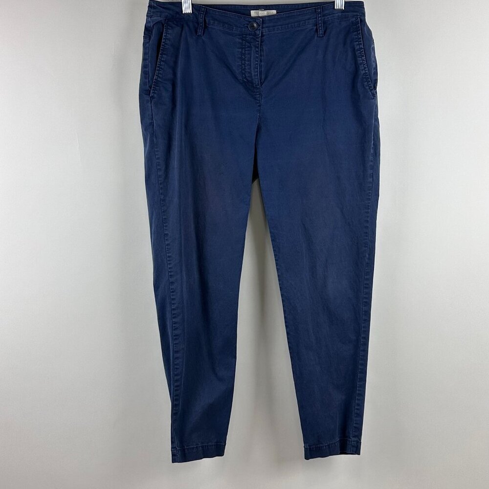 Eileen Fisher Women's Navy Khaki Petite Large Dress Pants